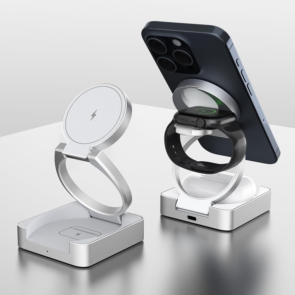 Amazon.co.jp: COREWA Qi2マルチ無線充電器 3in1ワイヤレス充電器 15W